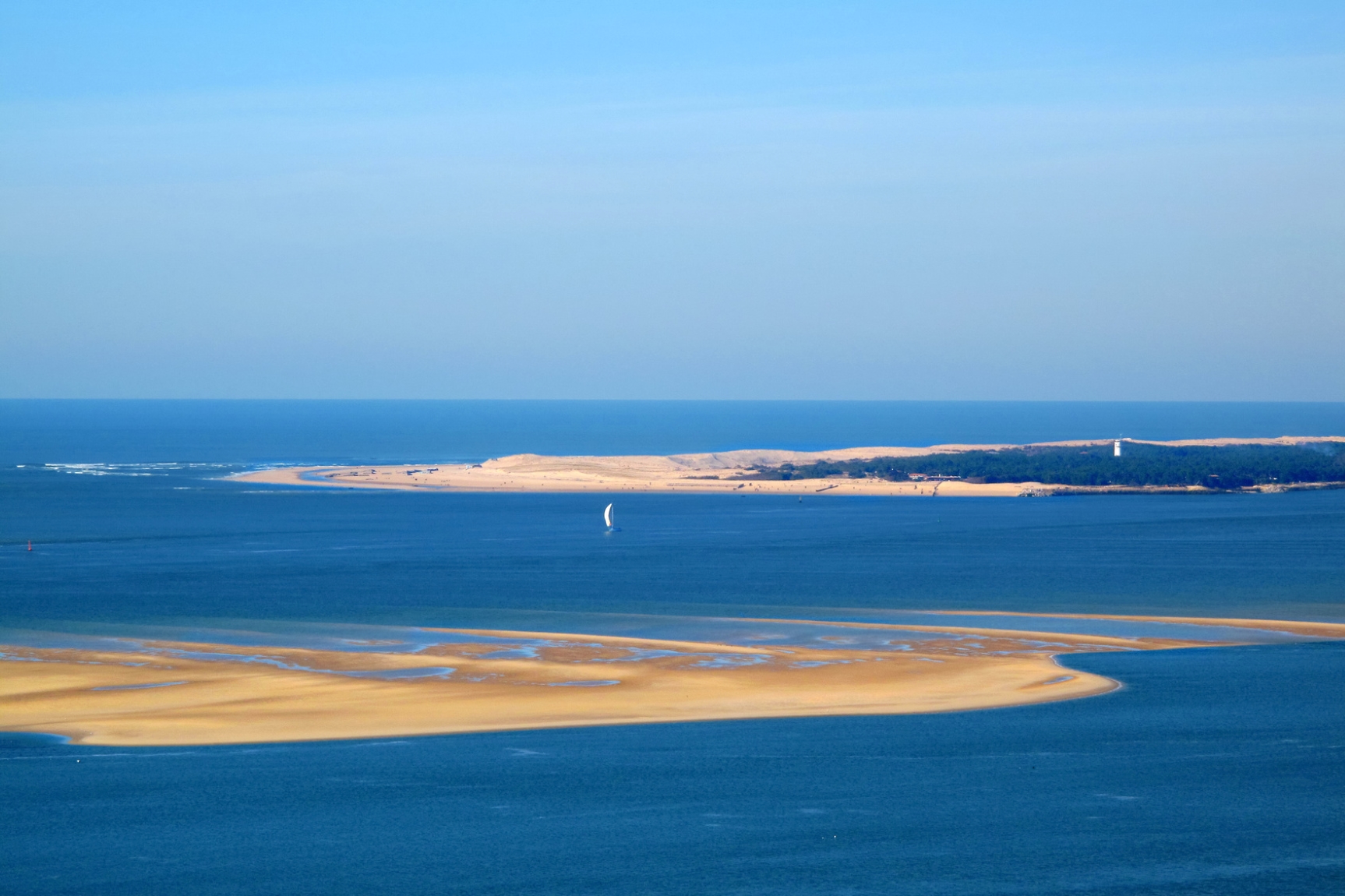 Vue aérienne de la pointe du Cap Ferret.