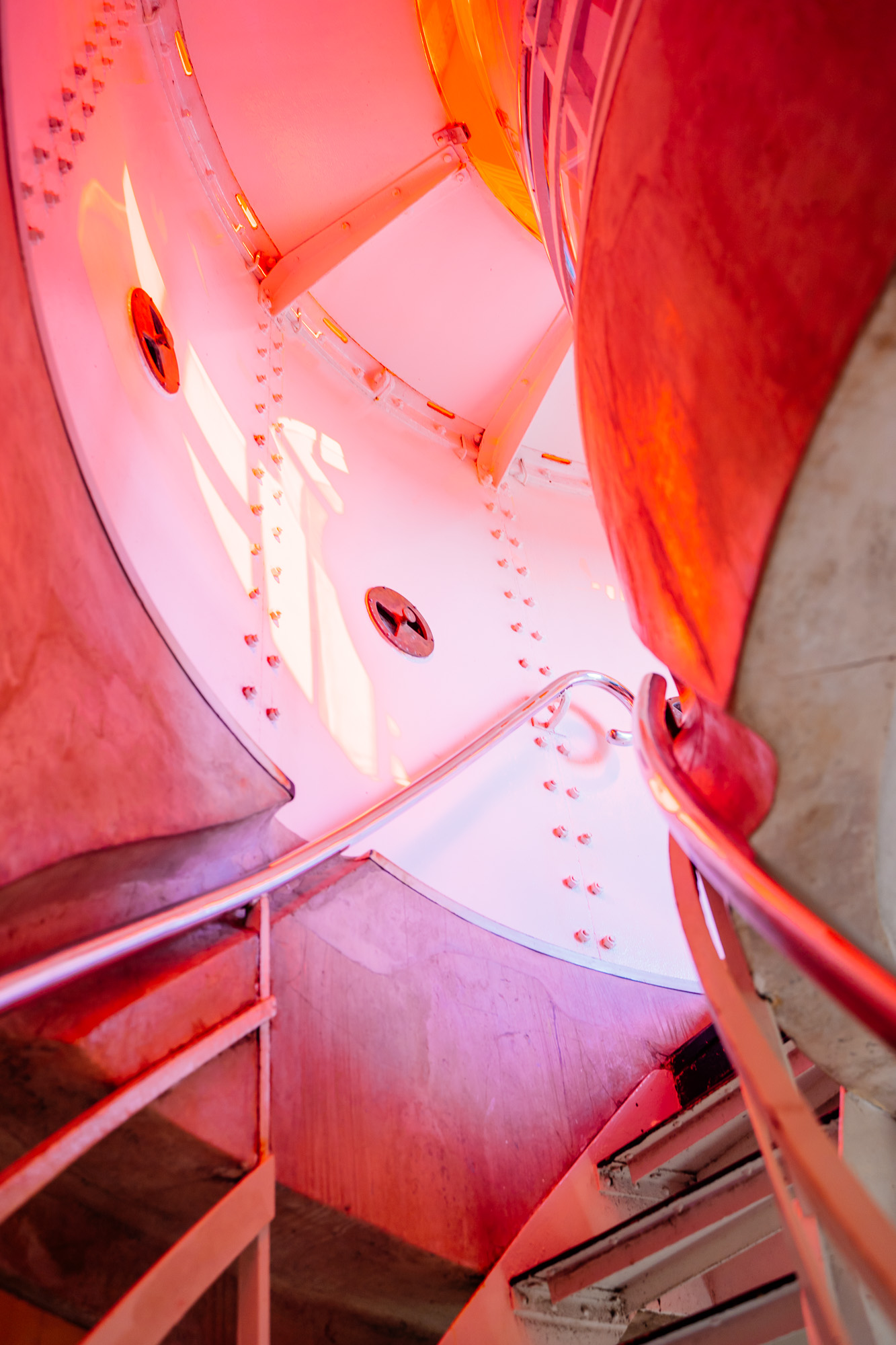 Les dernières marchent pour atteindre le haut du phare du Cap Ferret.