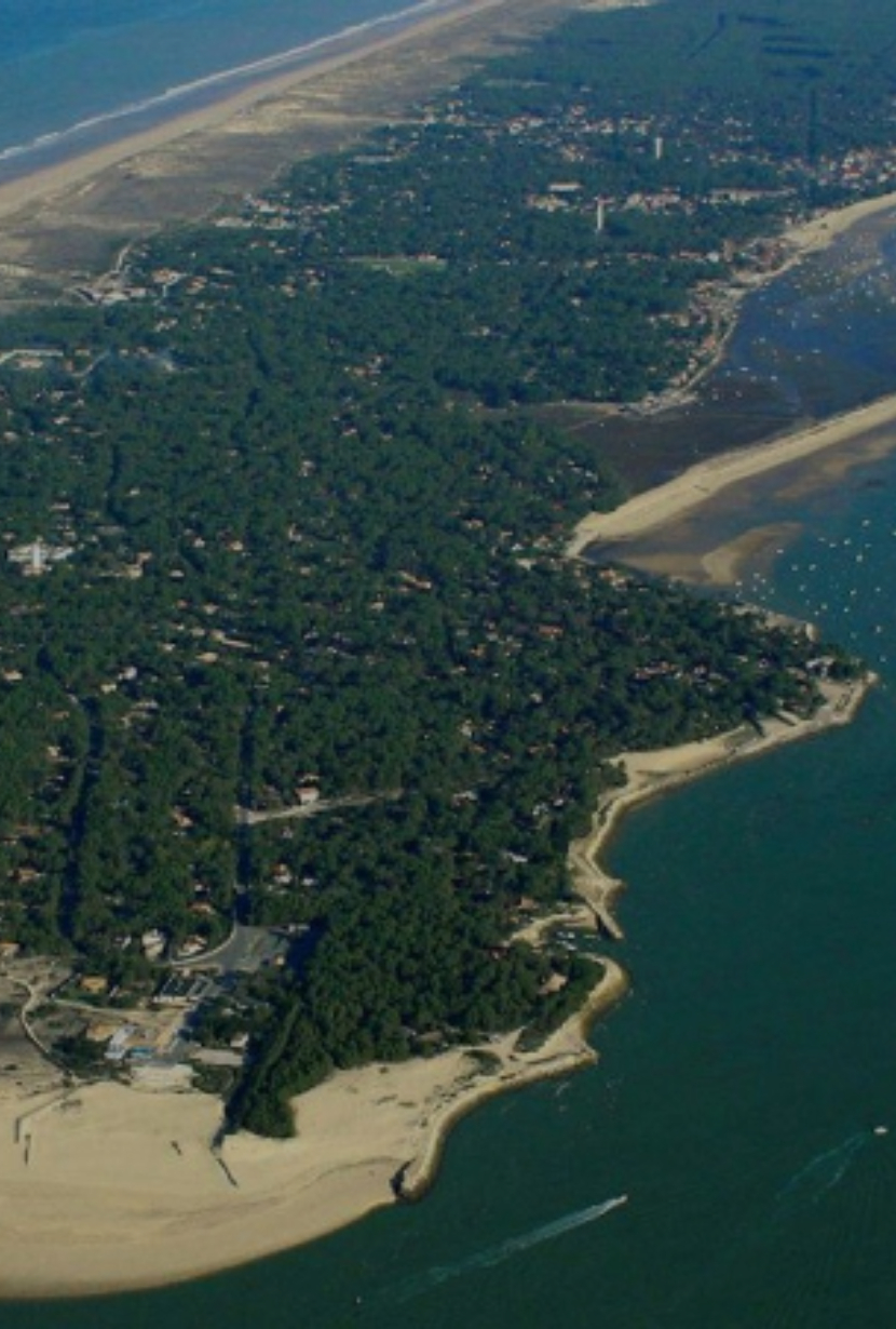 Vue aérienne de la pointe du Cap Ferret.