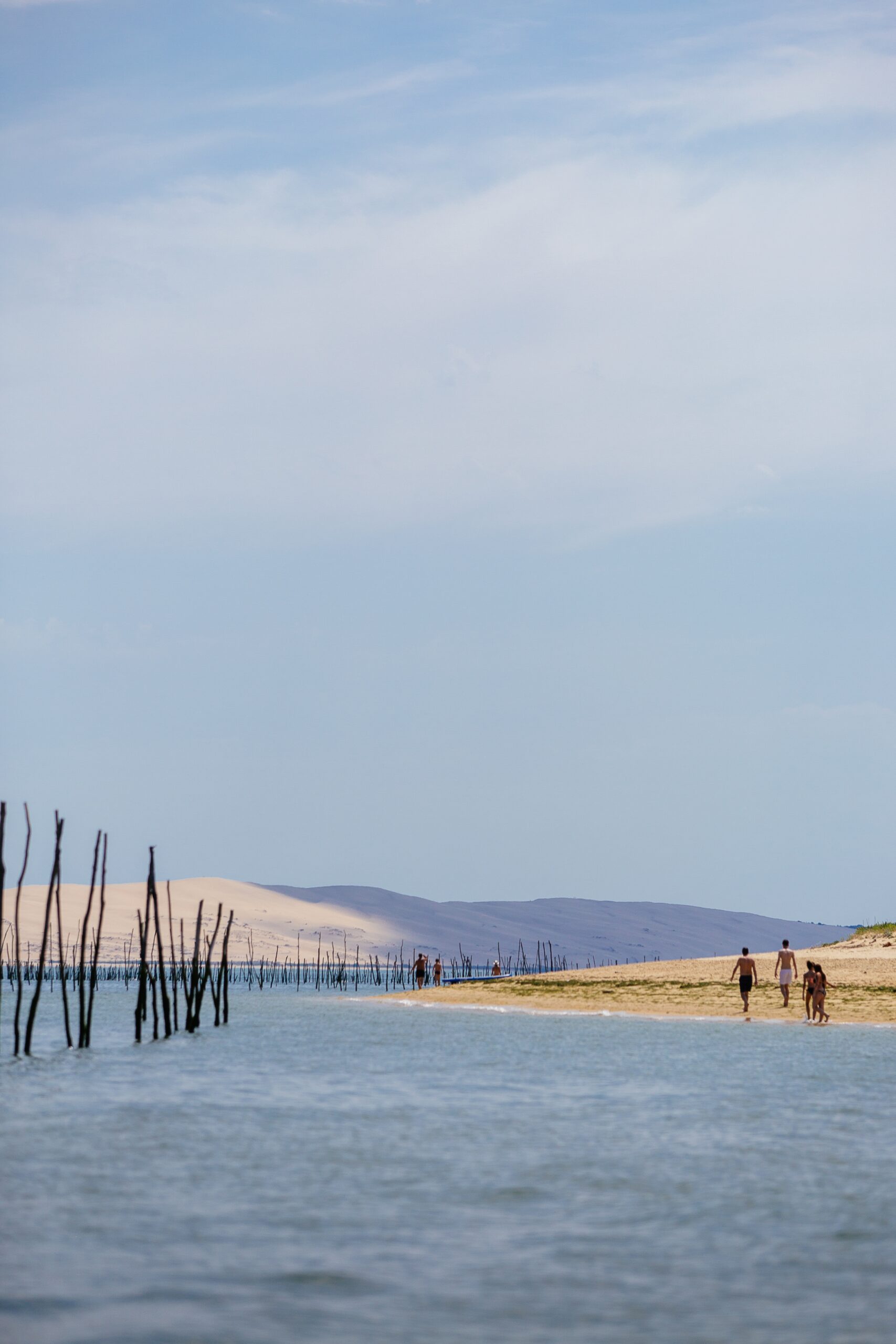 Vue du Banc d'arguin et de la Dune du Pilat avec le bassin entre les deux.
