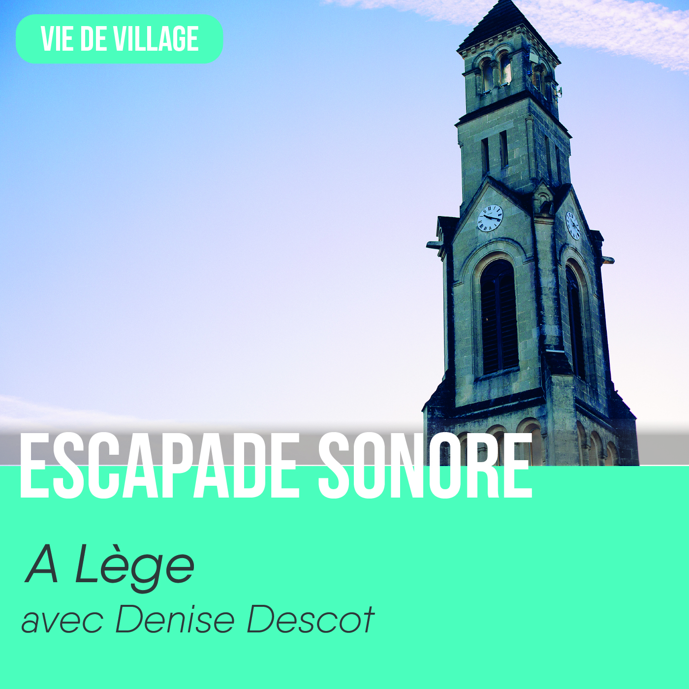 Escapade sonore à "Lège avec Denise Descot", l'église du centre de Lège pendant l'hiver.