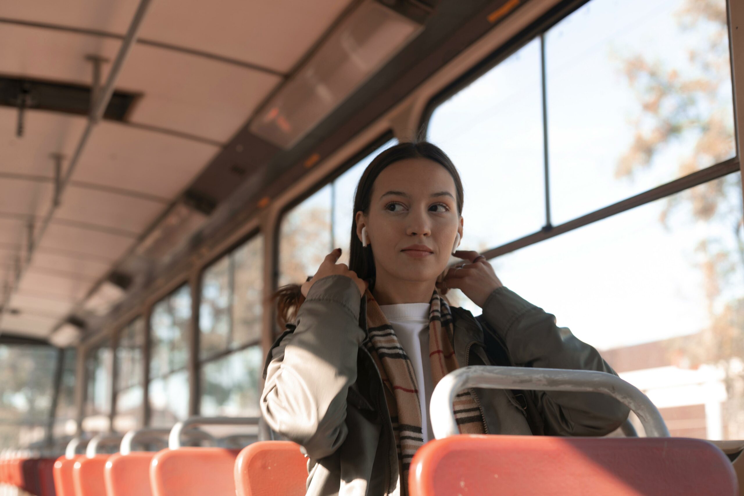 passenger sitting tram public